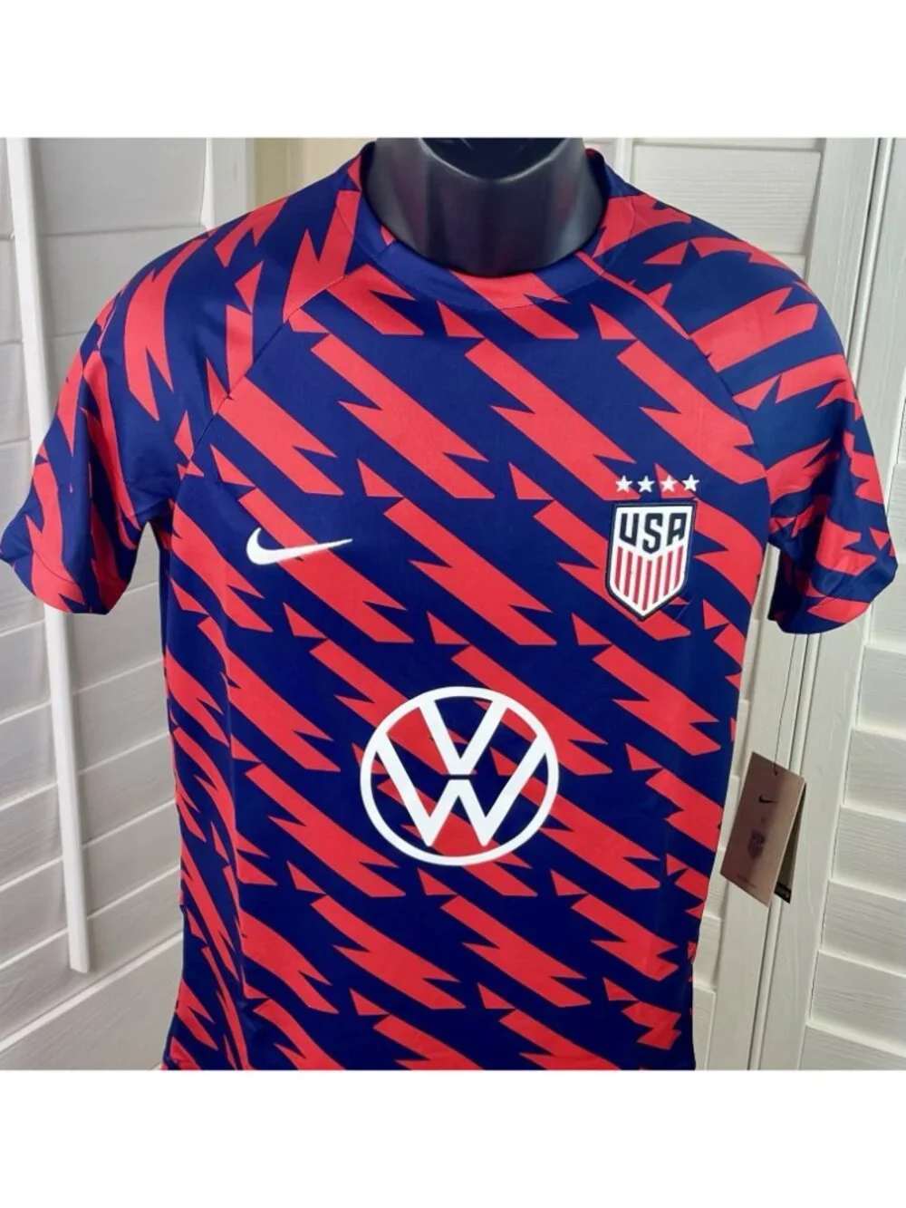 Nike USA ‘USWNT’ Pre-Match Navy/Red Soccer Jersey DV1898-689 - Kids XL - NWT $65